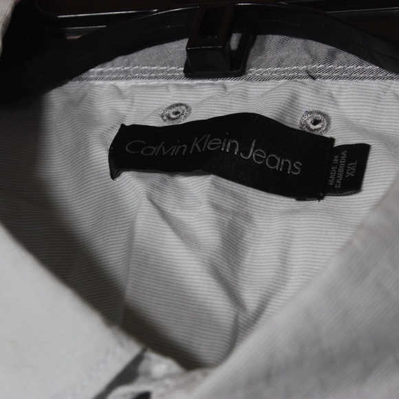 Calvin Klein Men's Shirt XXL Mirage Gray Button Down Long Sleeve NWT 100% Cotton - Picture 2 of 10